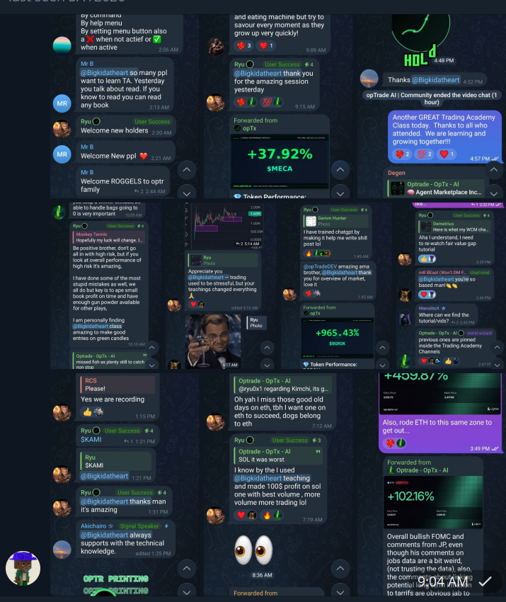 Student testimonial screenshot showing academy impact